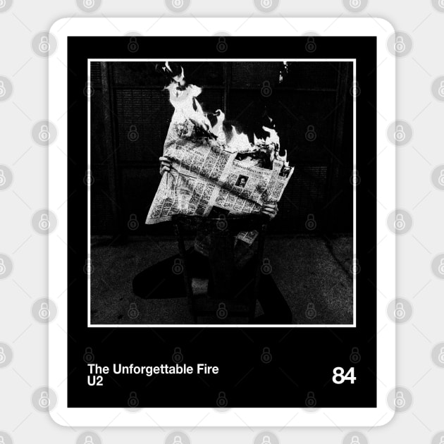 The Unforgettable Fire || 90s Vintage Artwork Design Sticker by solutesoltey